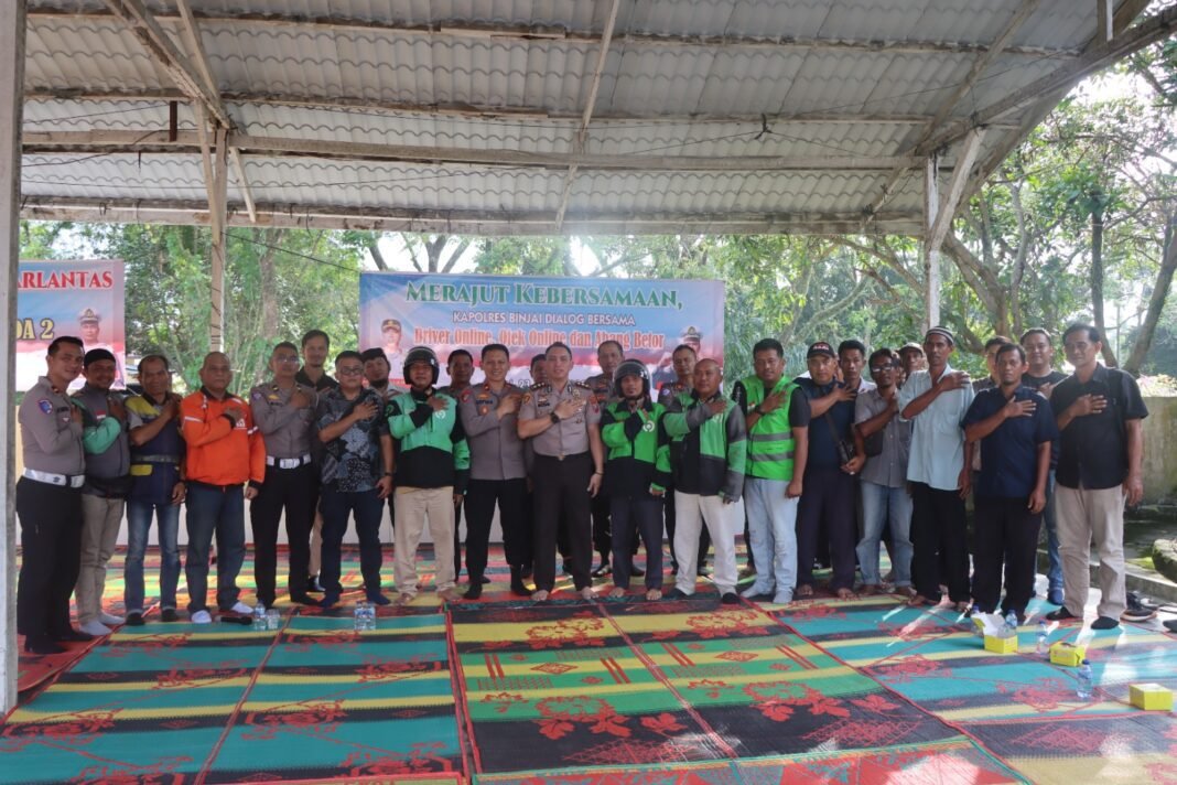 Kapolres Binjai Rajut Kebersamaan Dengan Driver Online, Ojek Online dan Pengemudi Betor