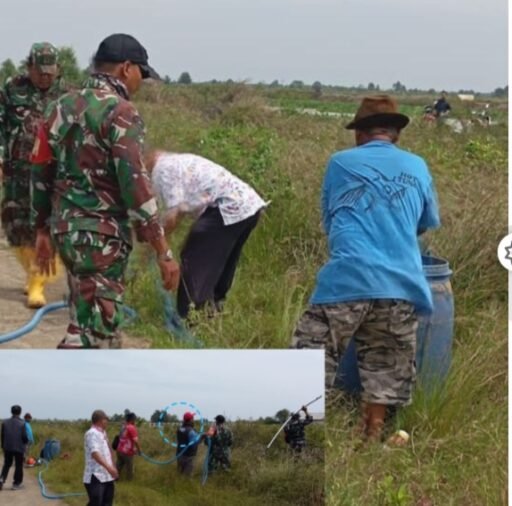 UPTD KPP Losarang Laksanakan Penyemprotan Eceng Gondok di Kali Betokan