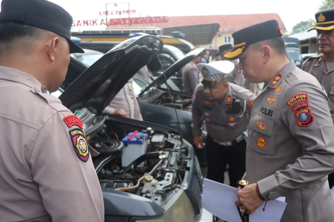 Kapolres Binjai Cek Kesiapan Kendaraan Dinas Menjelang Operasi Ketupat Toba 2026