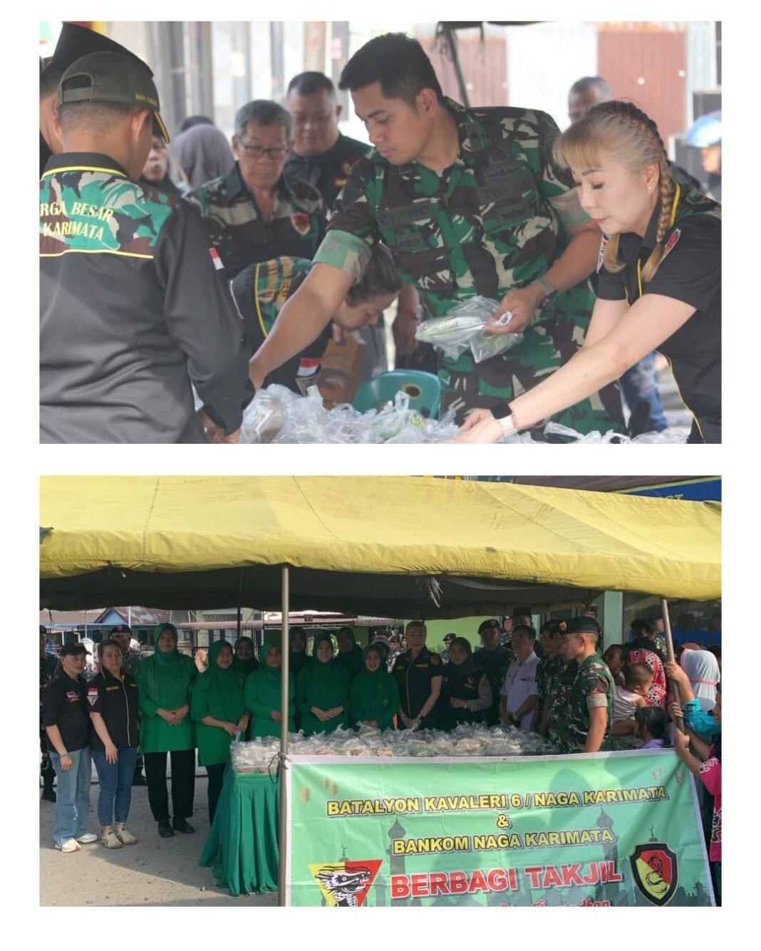 Berbagi Itu Indah, Prajurit Yonkav 6/NK sebar takjil kepada masyarakat sekitar