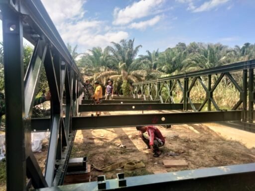 Kodim 0209/LB dan Yon Zipur I/DD Rampungkan Jembatan Modular di Aek Beringin