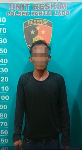 Polsek Pantai Labu Amankan Pelaku Penganiayaan Menggunakan Senjata Tajam