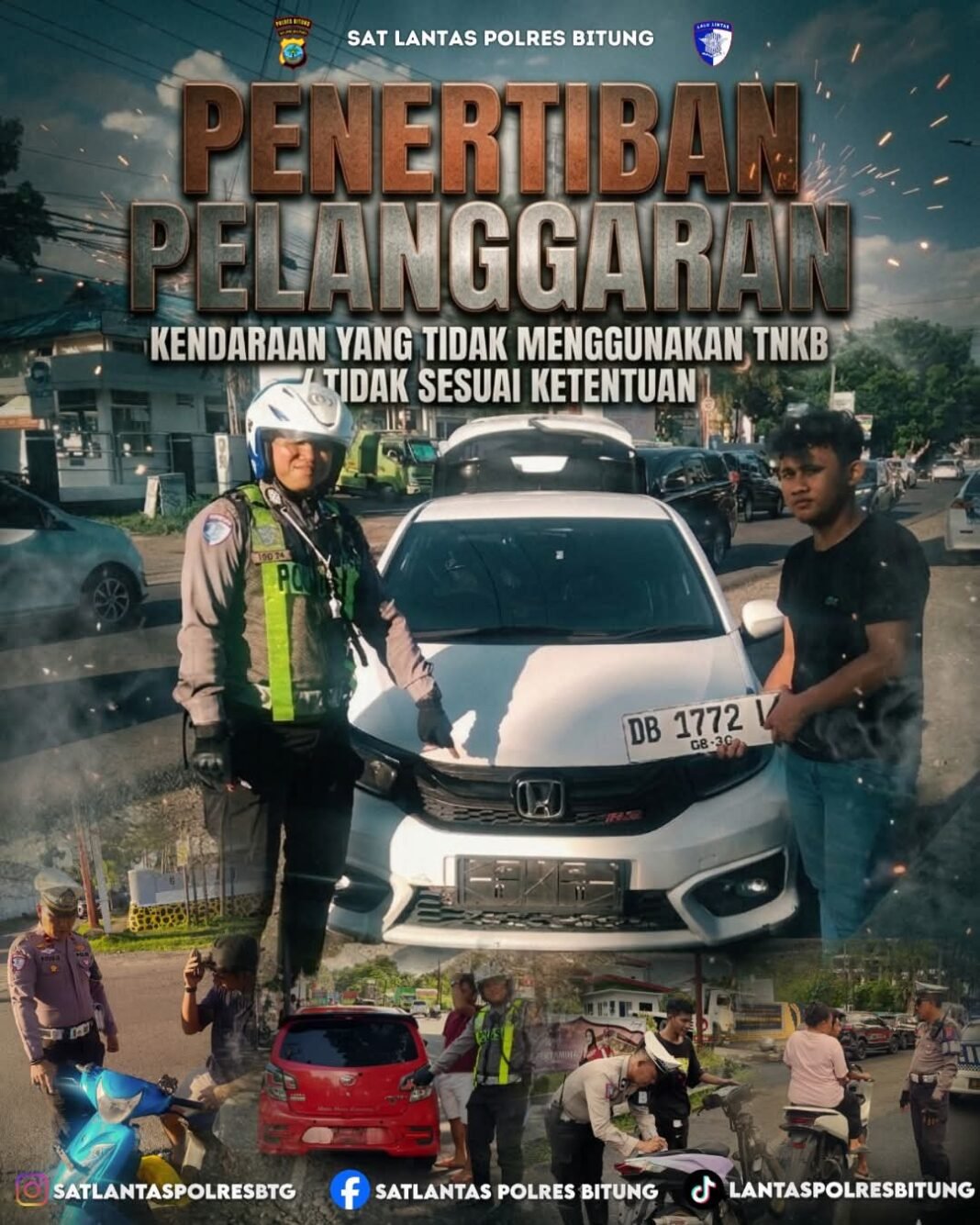 Pastikan Plat Nomor Resmi, Polisi Perketat Pengawasan Kendaraan di Jalan Raya