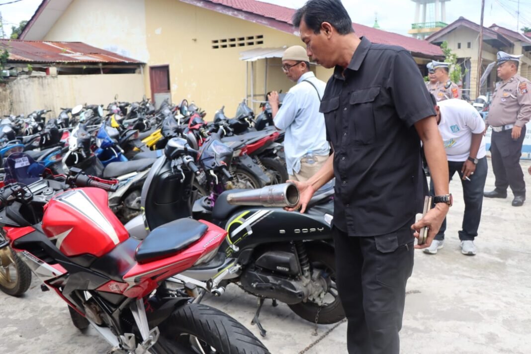Polres Binjai Amankan 14 Unit Sepeda Motor Terlibat Aksi Balap Liar dan Begal