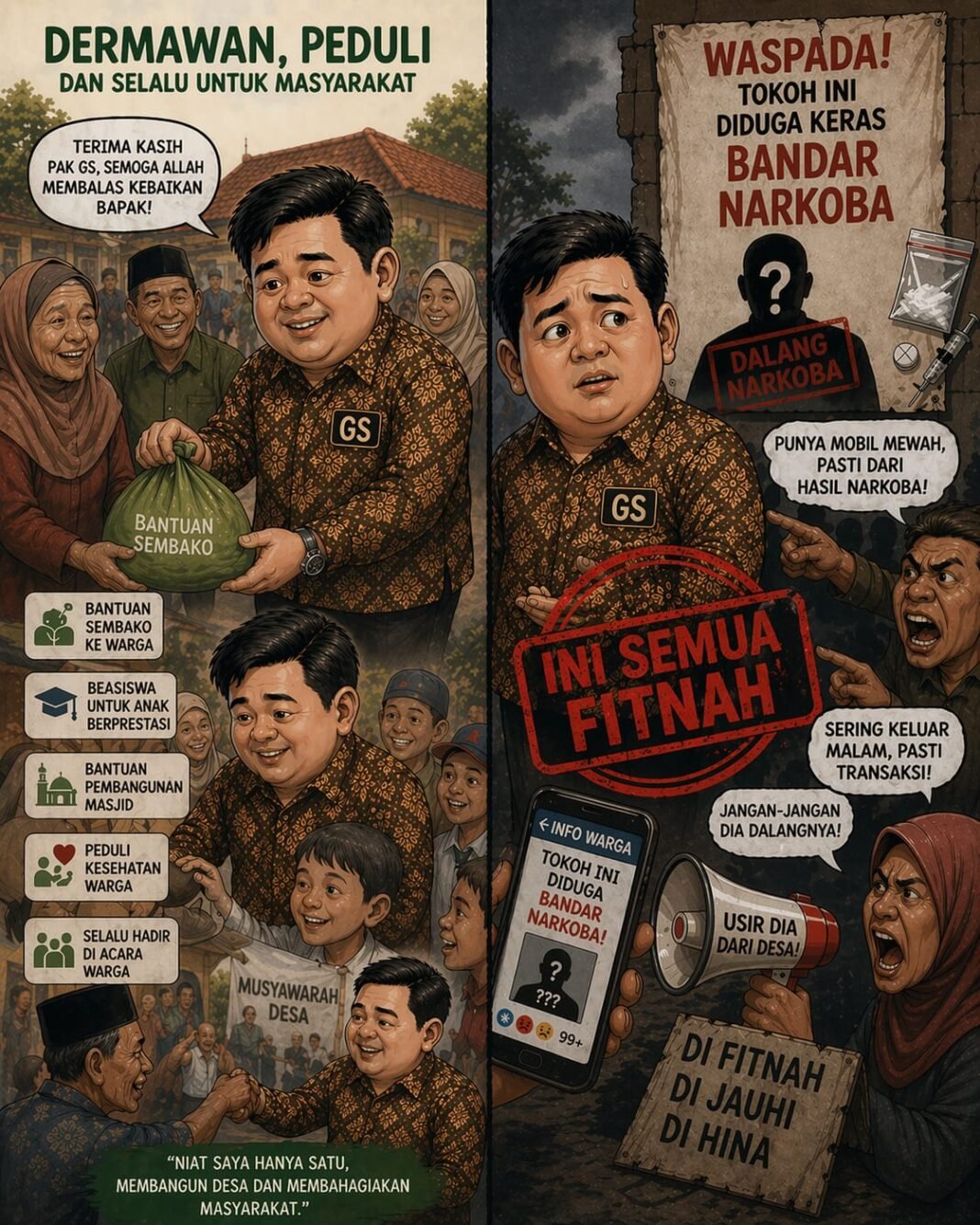 Pemberitaan di media sosial dan online terhadap GS, diduga titipan oknum