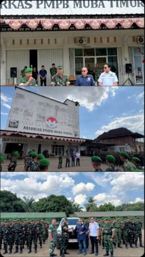 Kasdam II/Sriwijaya Tinjau Kesiapan Yon TP 984 di Desa Tampang Baru, Terima Bantuan Kendaraan Operasional