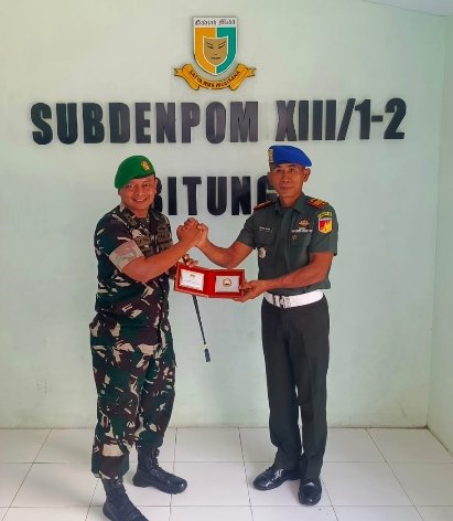 Optimalisasi Pengamanan dan Hukum Militer, DanSubdenpom Bitung Terima Kunker Dari Dansecata
