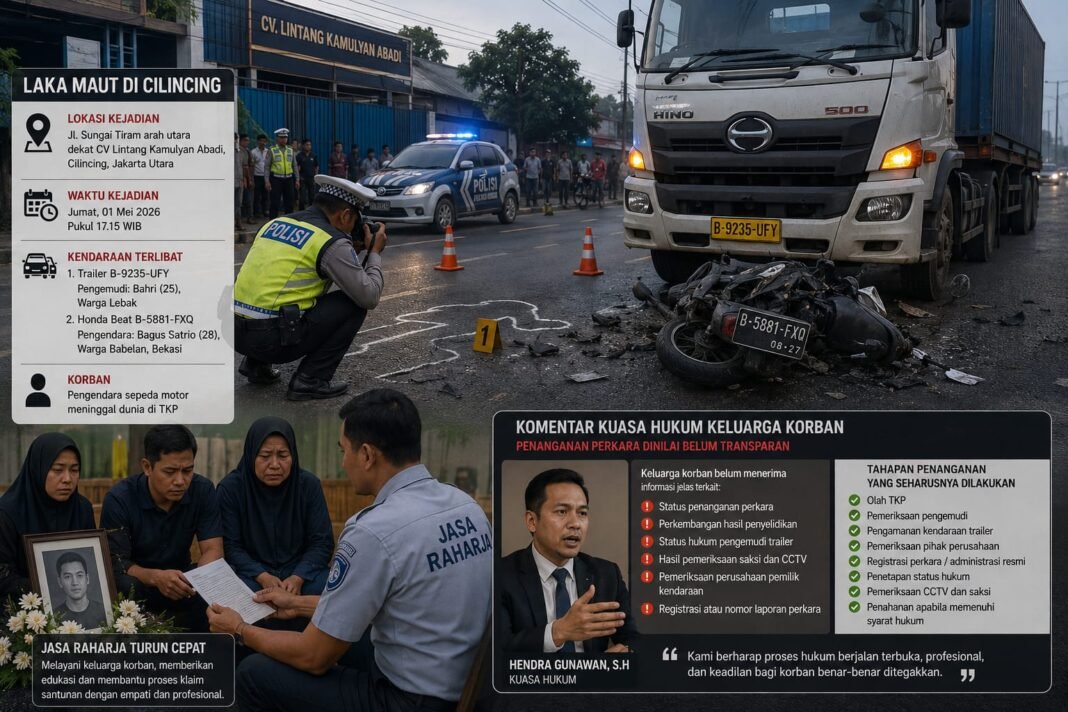 Kasus Laka Maut Cilincing Disorot, Kuasa Hukum Keluarga Korban Pertanyakan Proses Penanganan Polsek Cilincing Kasus Laka Maut Cilincing Disorot, Kuasa Hukum Keluarga Korban Pertanyakan Proses Penanganan Polsek Cilincing