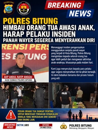 Polres Bitung Himbau Orang Tua Awasi Anak, Harap Pelaku Insiden Panah Wayer Segera Menyerahkan Diri