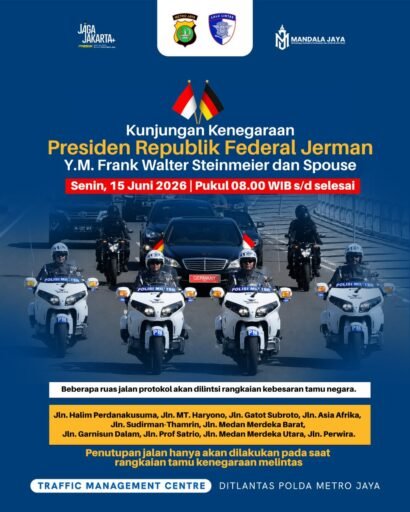 Polda Metro Jaya Kerahkan 585 Personel untuk Pengamanan Presiden Jerman Polda Metro Jaya Kerahkan 585 Personel untuk Pengamanan Presiden Jerman