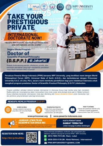 Raih Gelar Doktor Internasional Anda, Program D.S.P.P. Resmi Dibuka di Jakarta! Raih Gelar Doktor Internasional Anda, Program D.S.P.P. Resmi Dibuka di Jakarta!