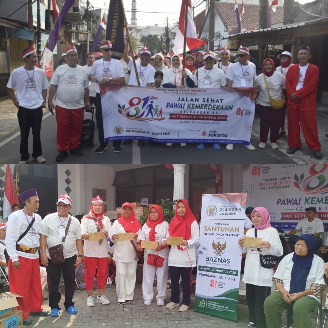 DHC Kejuangan ’45 Jakbar Gelar Jalan Sehat dan Santunan Sambut HUT RI Ke-81 DHC Kejuangan ’45 Jakbar Gelar Jalan Sehat dan Santunan Sambut HUT RI Ke-81