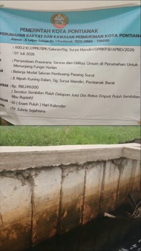 *Proyek Turap Gang Surya Mandiri Diduga Bermasalah, Papan Mini File Retak Jadi Sorotan* *Proyek Turap Gang Surya Mandiri Diduga Bermasalah, Papan Mini File Retak Jadi Sorotan*