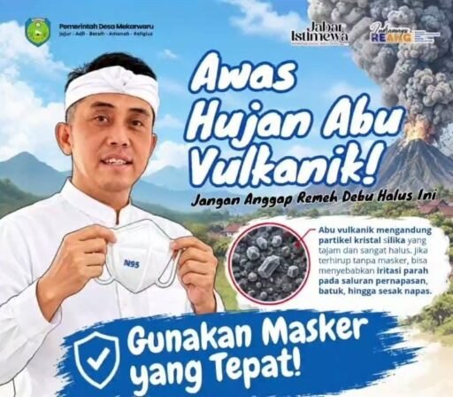 Waspada Hujan Abu Vulkanik, Kuwu Mekarwaru Imbau Warga Kenakan Masker Waspada Hujan Abu Vulkanik, Kuwu Mekarwaru Imbau Warga Kenakan Masker