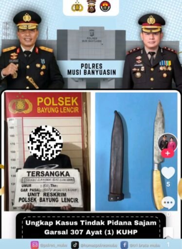 Operasi Sikat Musi 2 Operasi 026: Polsek Bayung Lencir Tangkap Pria Bawa Senjata Tajam Tanpa Izin Operasi Sikat Musi 2 Operasi 026: Polsek Bayung Lencir Tangkap Pria Bawa Senjata Tajam Tanpa Izin