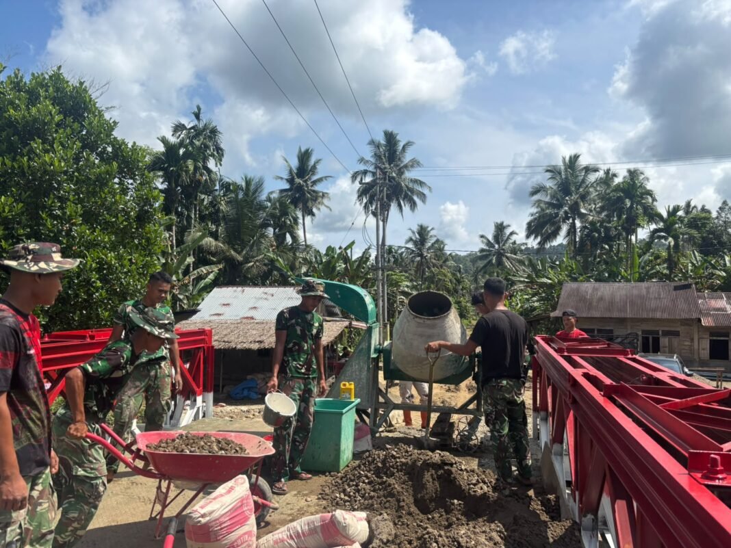Kodim 0213/Nias Bangun Jembatan Modular di Sungai Yo’o, Progres Capai 93 Persen Kodim 0213/Nias Bangun Jembatan Modular di Sungai Yo’o, Progres Capai 93 Persen